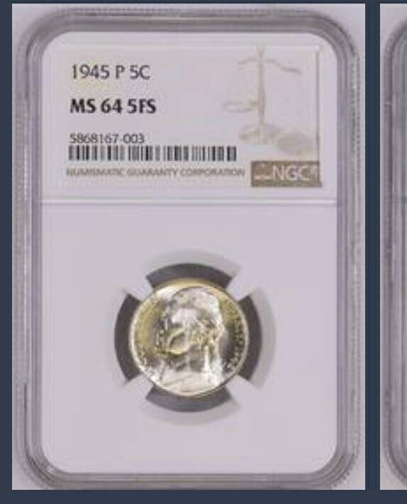 1945p silver War nickel ngc graded ms64 full steps