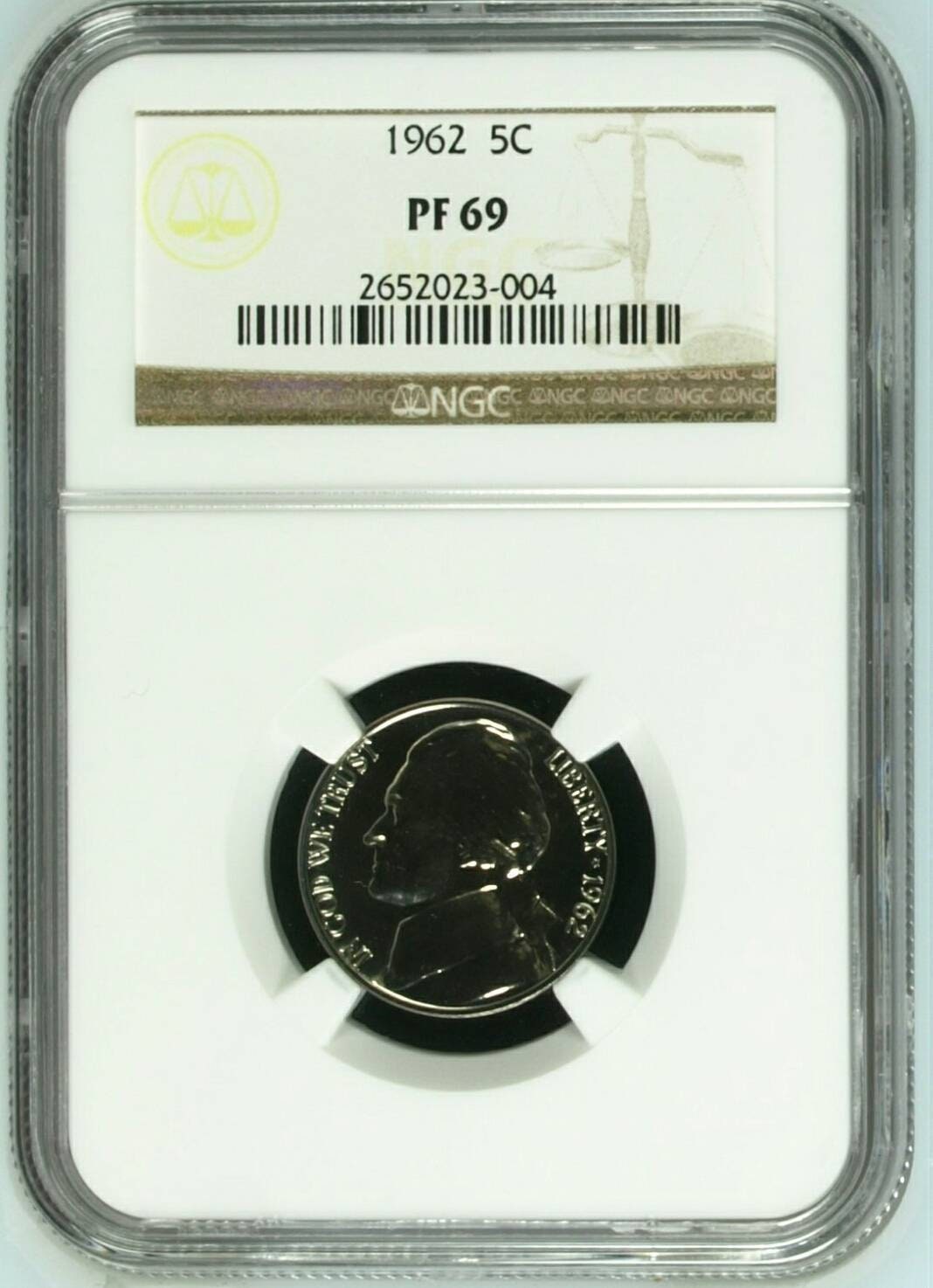 1962 proof Jefferson nickel proof69 incredible almost perfect coin