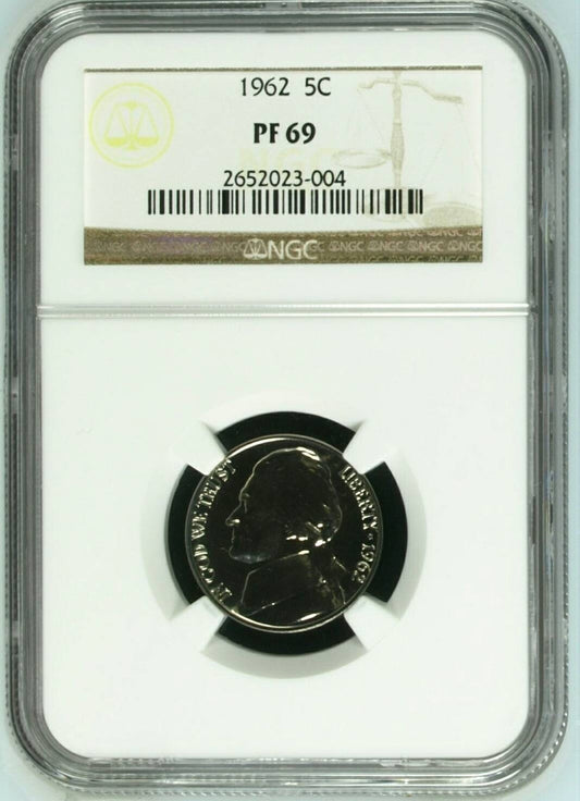 1962 proof Jefferson nickel proof69 incredible almost perfect coin