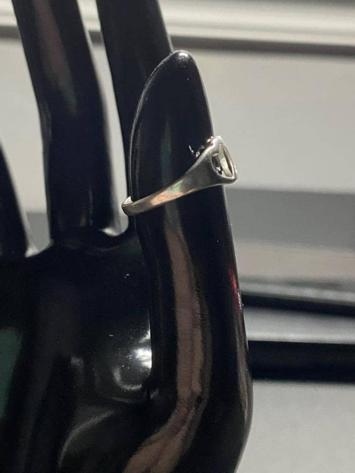 Conjoined hearts lovers statement sterling silver ring