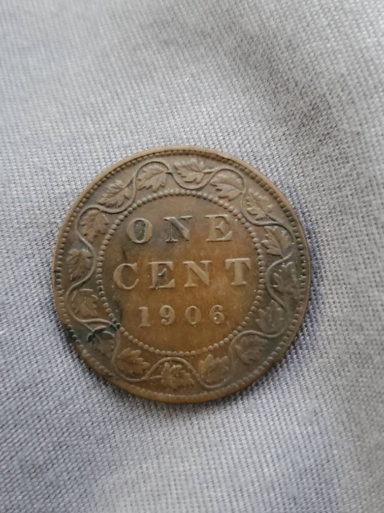 1906 Canada large cent piece king george copper penny