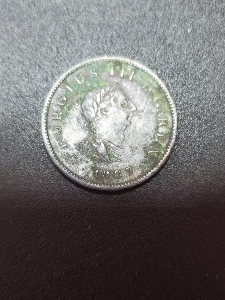 1807 British farthing large copper king george penny