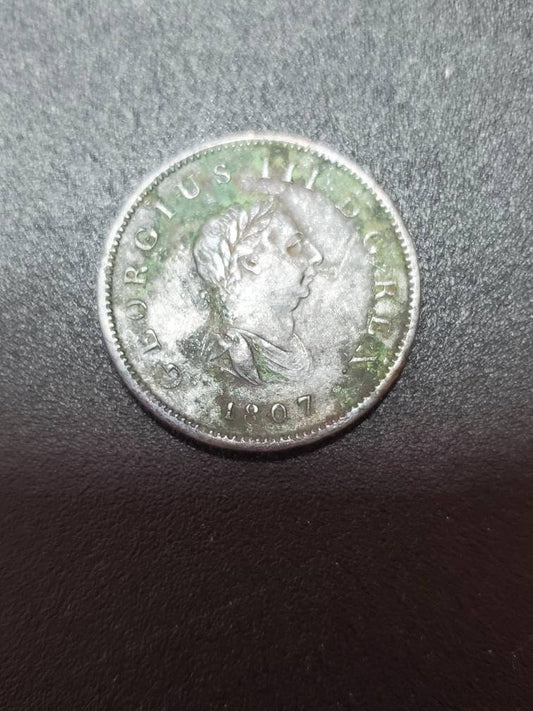 1807 British farthing large copper king george penny