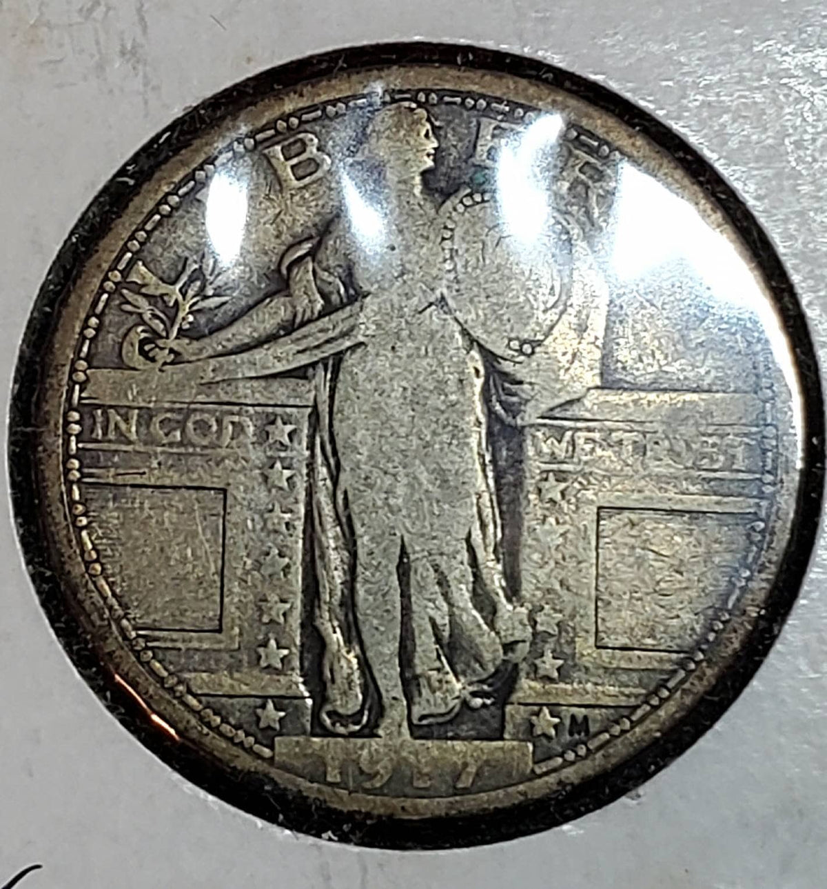 1917 type one standing liberty silver quarter very good plus coin free shipping