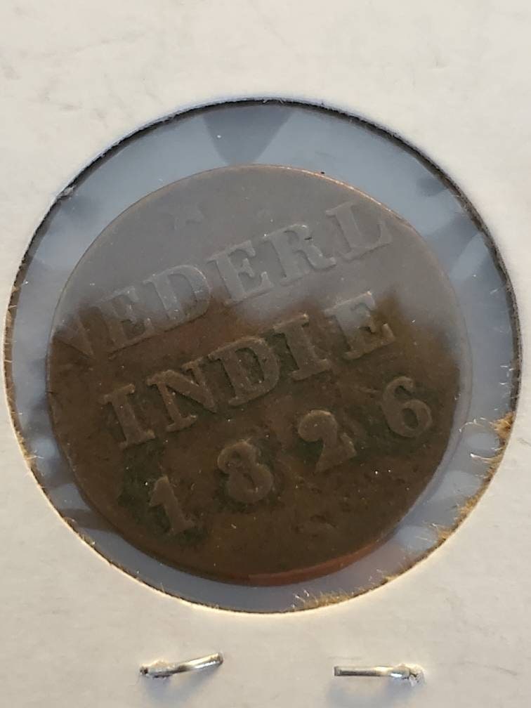 Netherlands India trade company 1826 1/4 stuiver copper coin