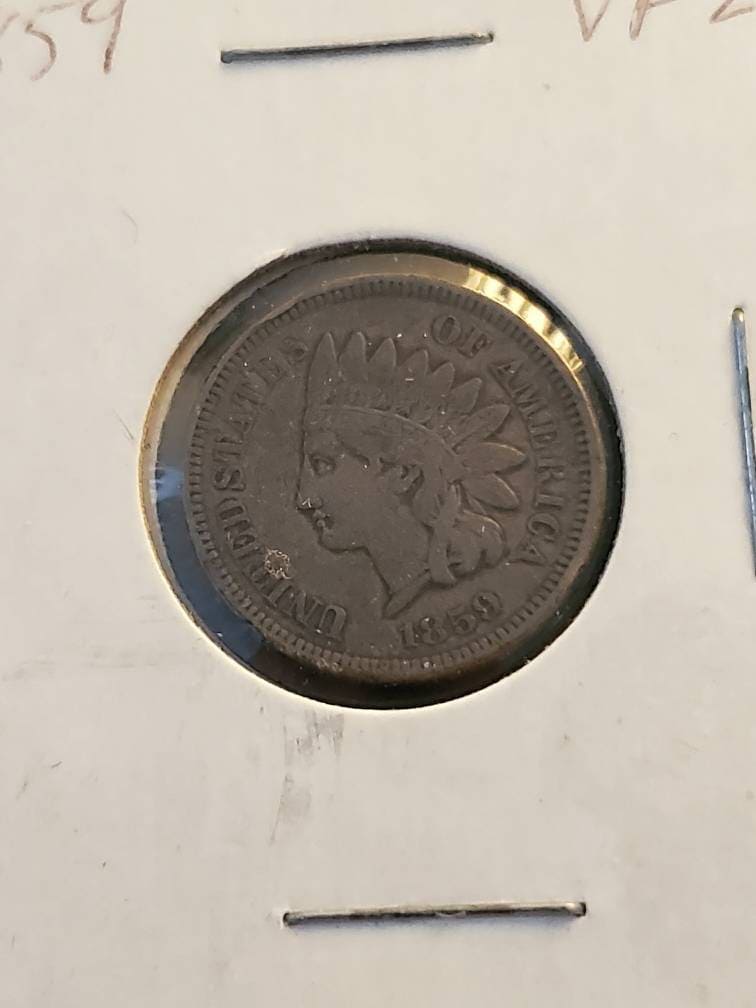 1859 indian head penny first year very fine coin
