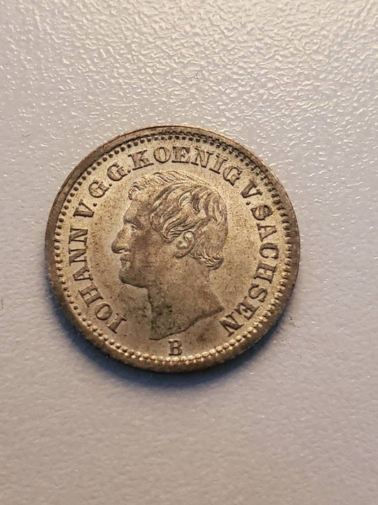 1850b German states 10 pfenning  silver coin beautiful 1800s coin