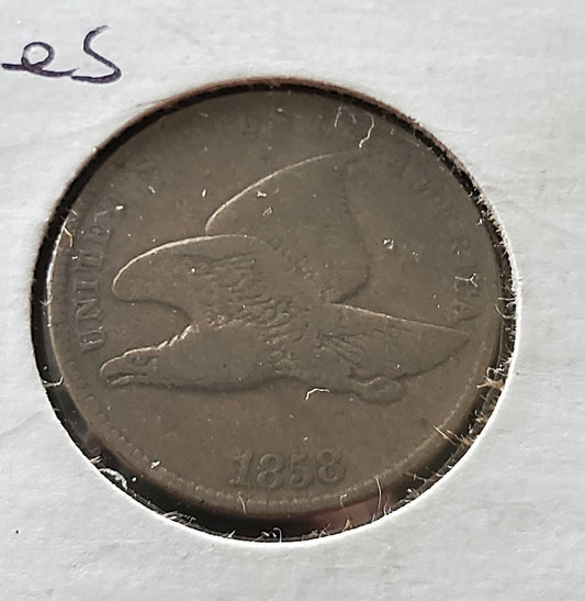 1858 flying eagle cent fine coin civil war era penny