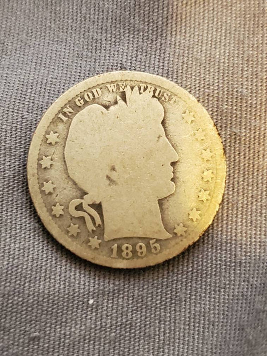 1895o silver quarter barber better date new orleans mint