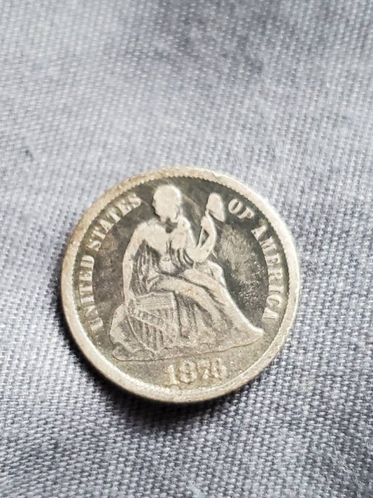 1876 centennial silver seated dime silver coin