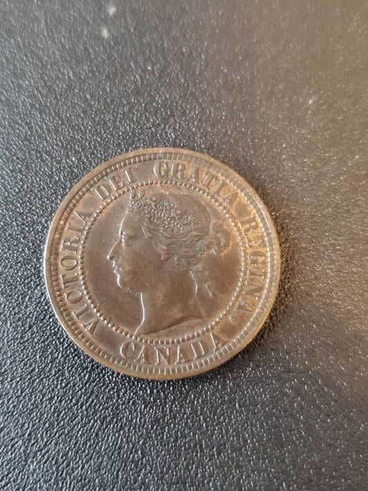 1876h Canadian large cent high grade xf/au early date penny
