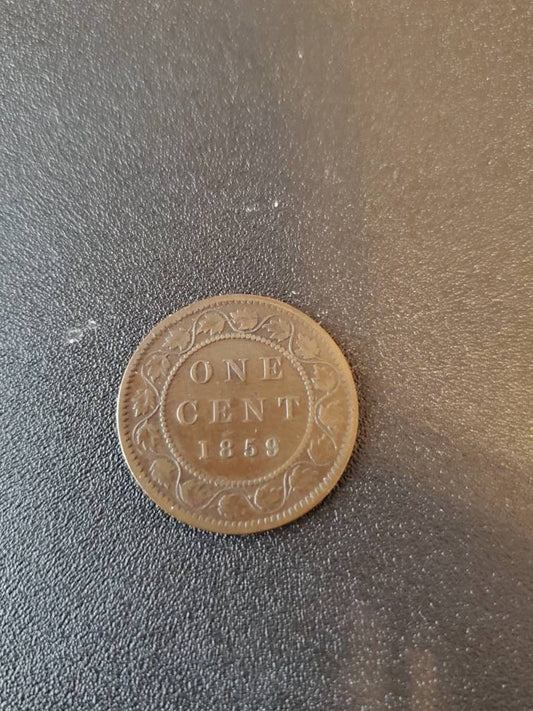 1859 early Canada copper large cent, desirable date