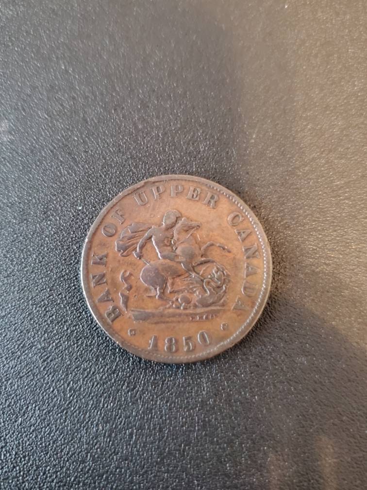 1850 Canada Bank token half cent coin penny copper
