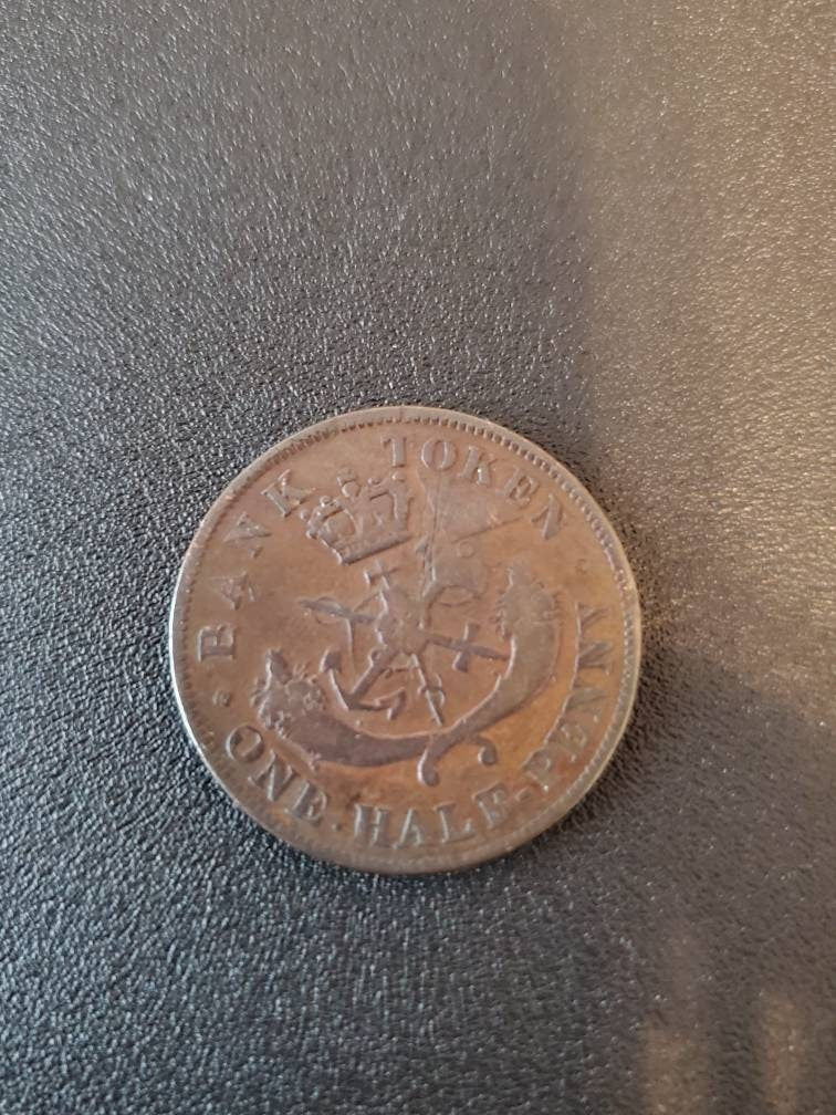 1850 Canada Bank token half cent coin penny copper
