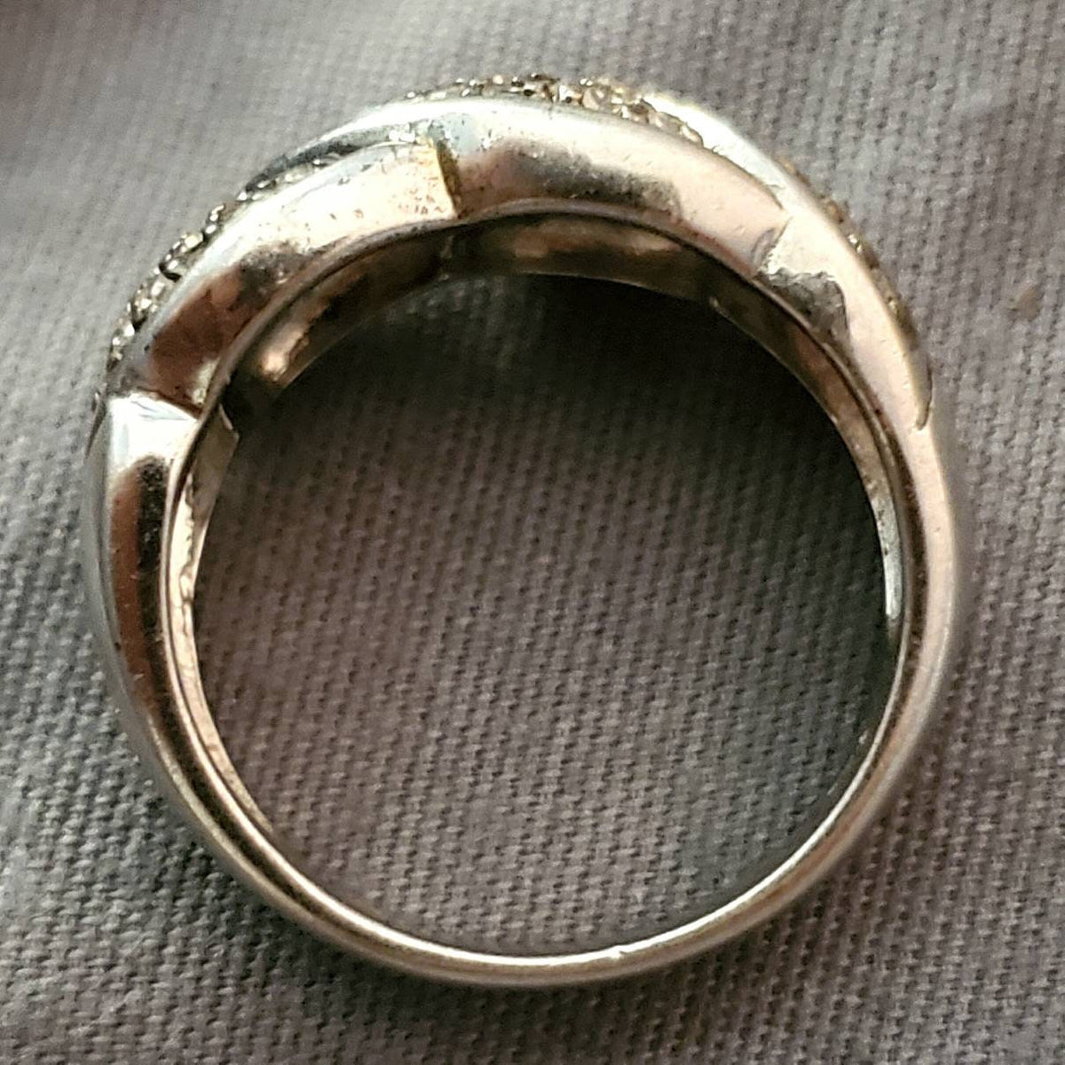 Medium sterling silver 925 vintage women's ring stylish cz