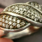 Beautiful women's sterling silver ring with faux diamonds, vintage choice