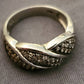 Beautiful women's sterling silver ring with faux diamonds, vintage choice