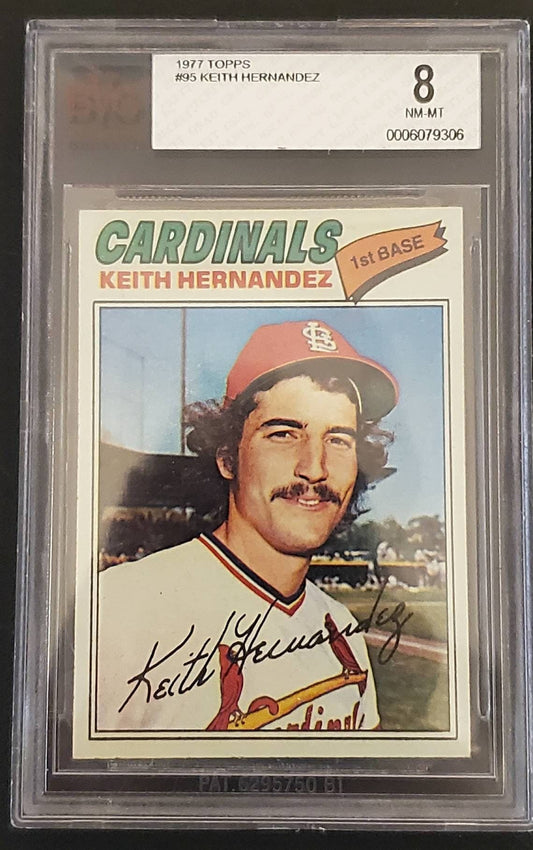 1977 becket graded near mint keither hernandez baseball card autographed