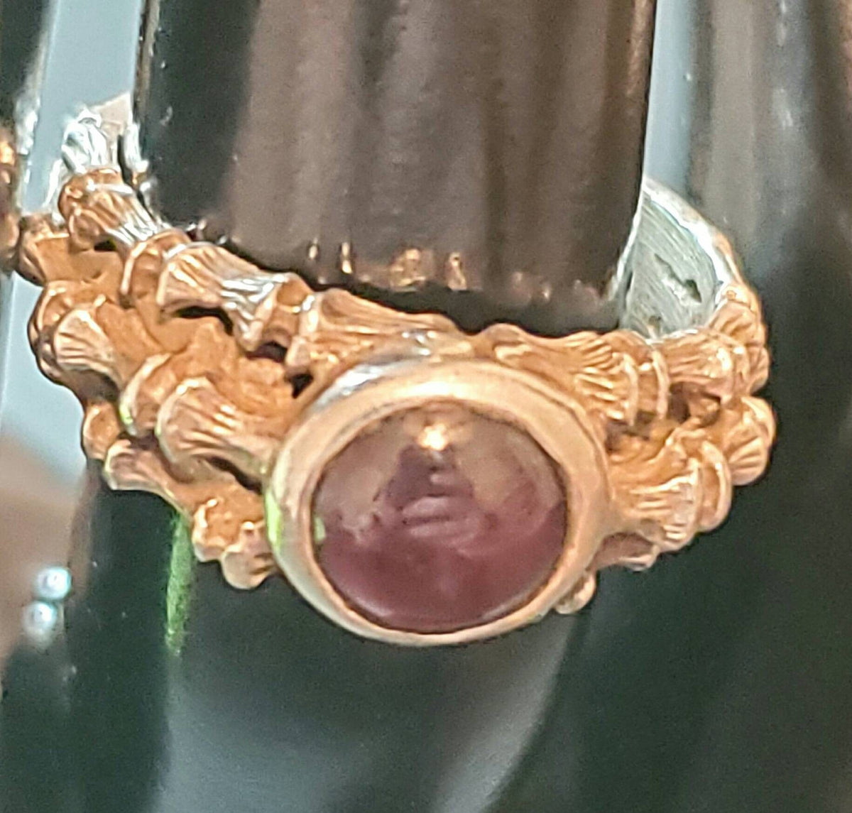 Sterling silver red purple stoned statement women's fashion ring