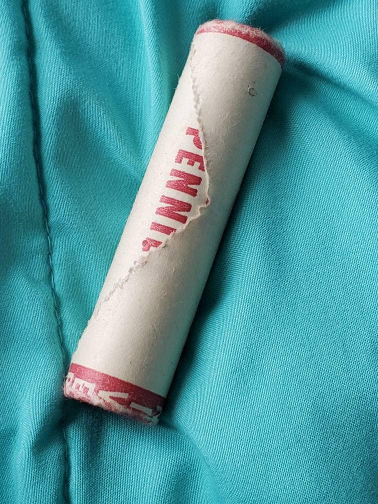 1970s original shotgun roll never opened Lincoln memorial cent, 50 pieces copper coins