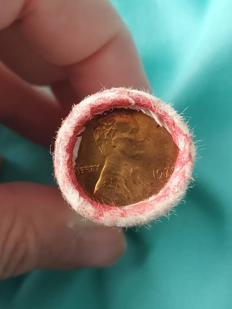 1970s original shotgun roll never opened Lincoln memorial cent, 50 pieces copper coins