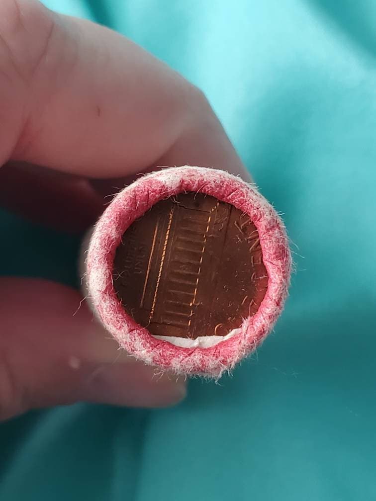 1970s original shotgun roll never opened Lincoln memorial cent, 50 pieces copper coins