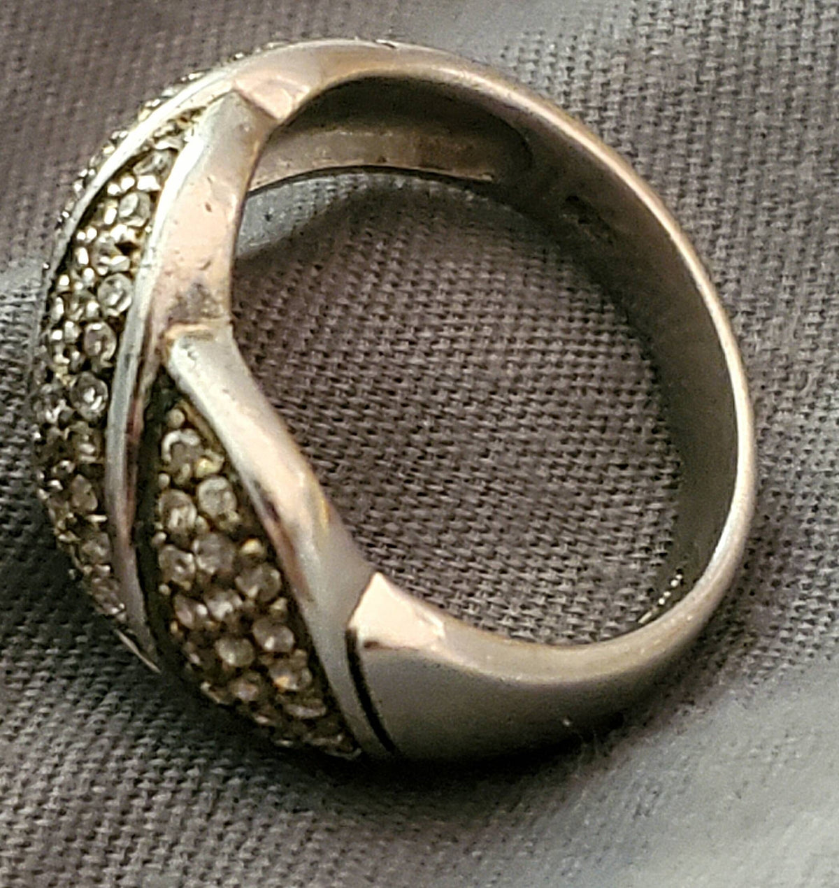 Medium sterling silver 925 vintage women's ring stylish cz