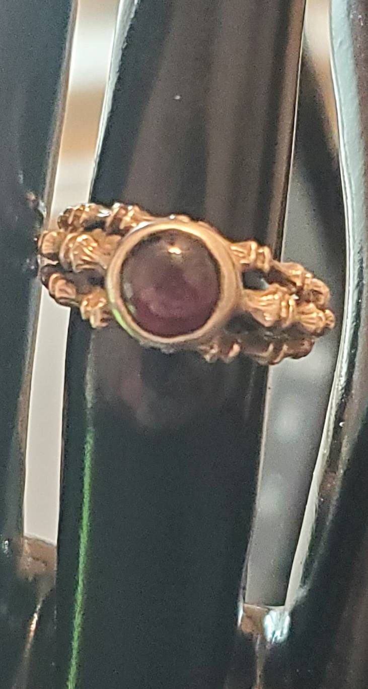 Sterling silver red purple stoned statement women's fashion ring
