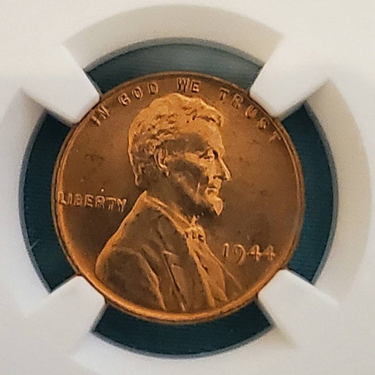 1944 wheat penny ngc graded gem bu red copper cent