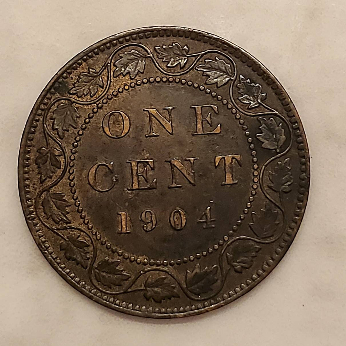 1904 Canadian large cent dreamy almost uncirculated coin