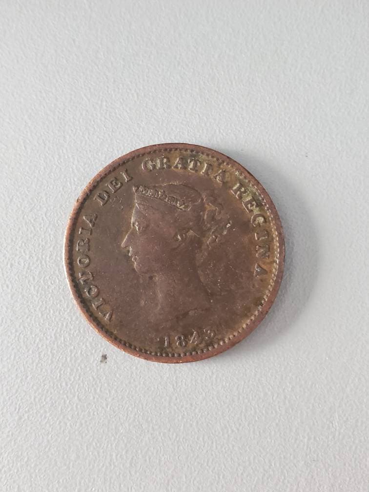 New brunswick 1843 half penny Canada provincial government copper token