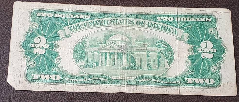 1928 two dollar bill red seal circulated currency note