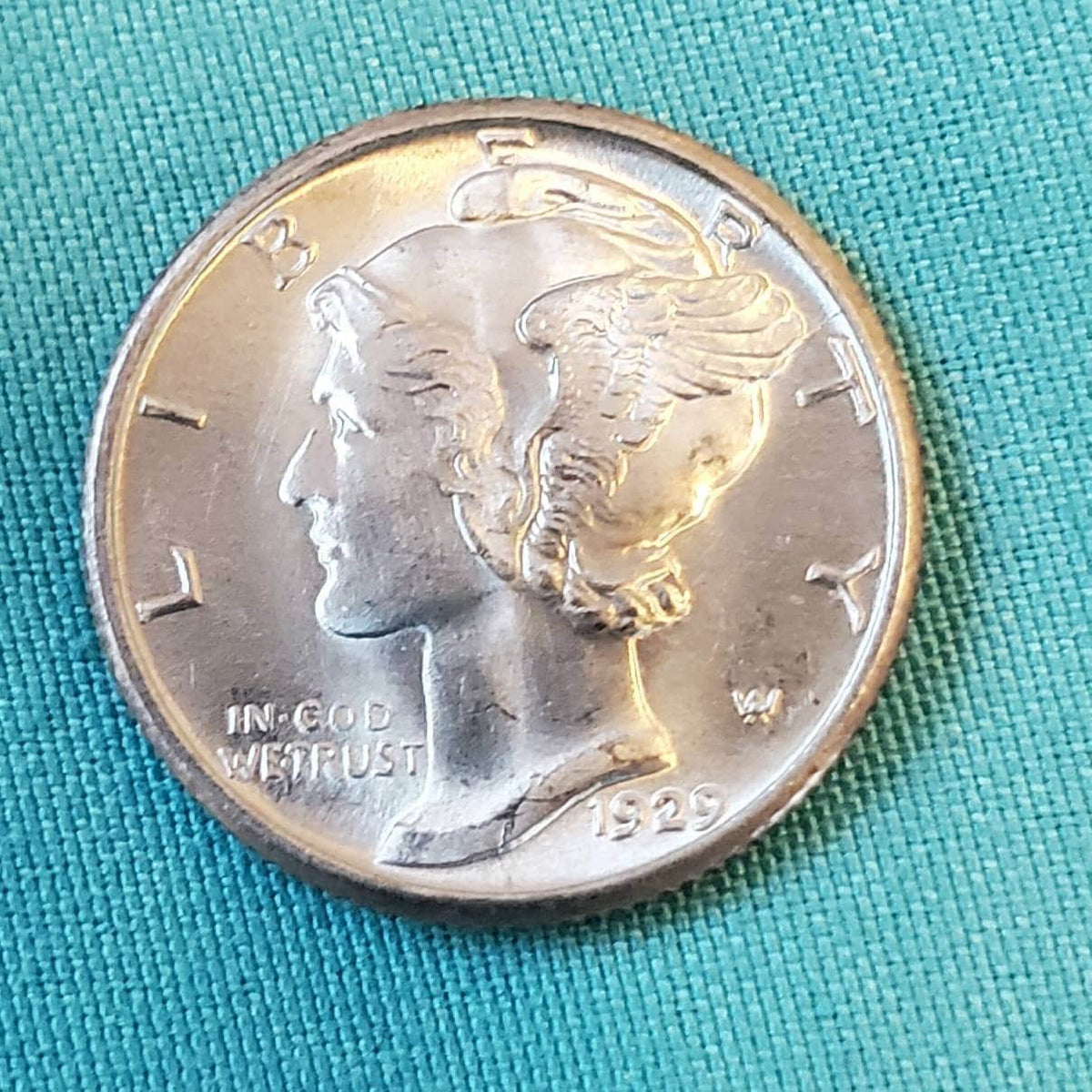 1929 mercury dime uncirculated beautiful silver coin