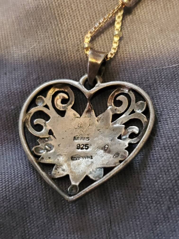 Sterling silver heart necklace 925 comes with light chain