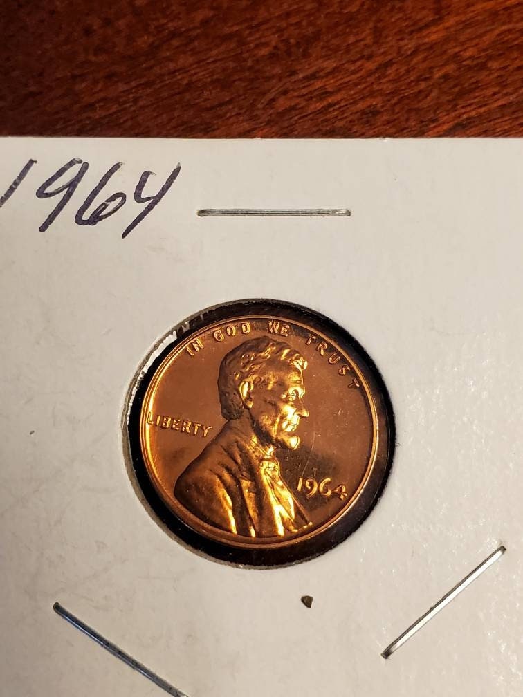 1964 gem proof Lincoln cent bright red copper coin
