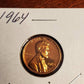 1964 gem proof Lincoln cent bright red copper coin, us coin collecting