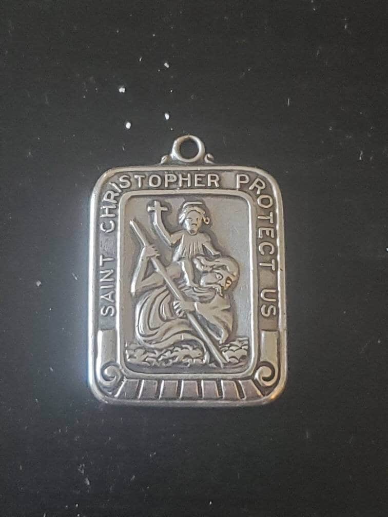 Saint Christopher heavy sterling silver charm