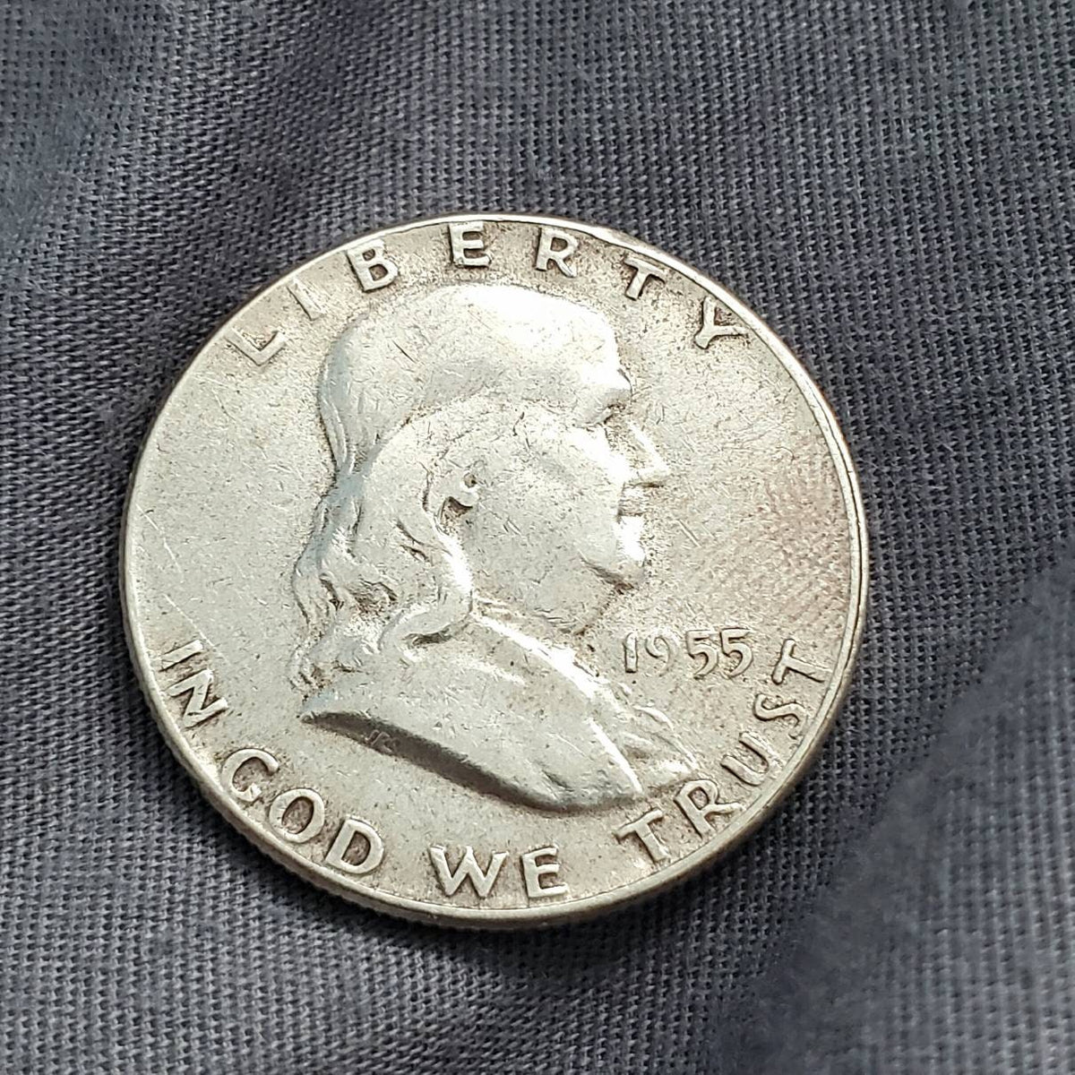 1955 silver Franklin half dollar key date 50 cent piece