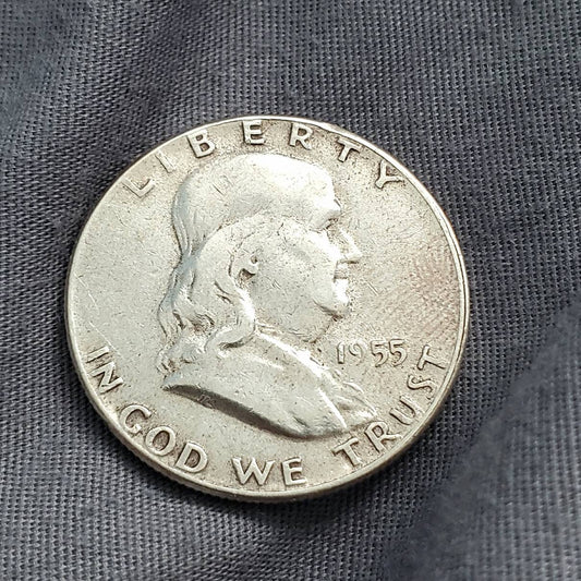 1955 silver Franklin half dollar key date 50 cent piece