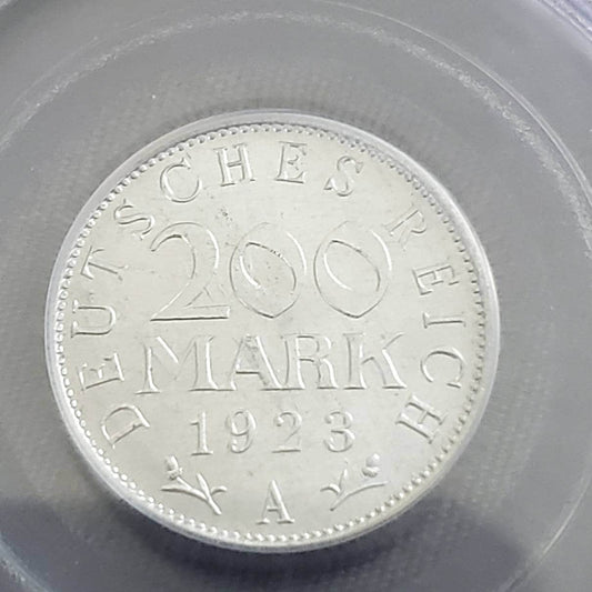 1923a 200 marks German wihmer Republic coin