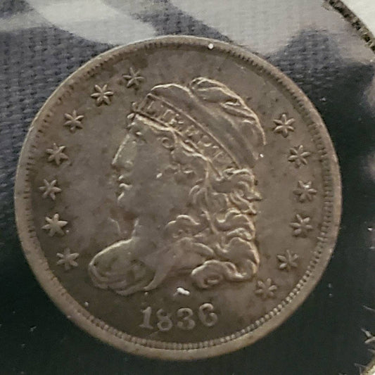 1836 half dime exceedingly nice almost uncirculated coin