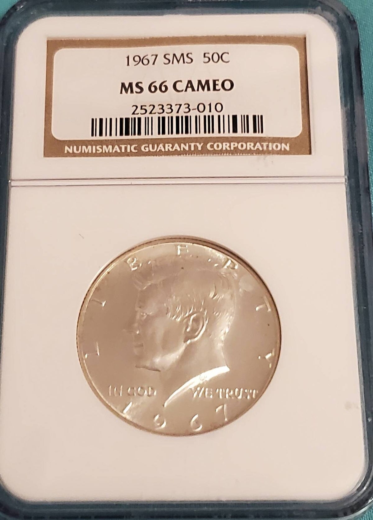 1967 Kennedy silver half dollar special mint set coin ms66 cameo