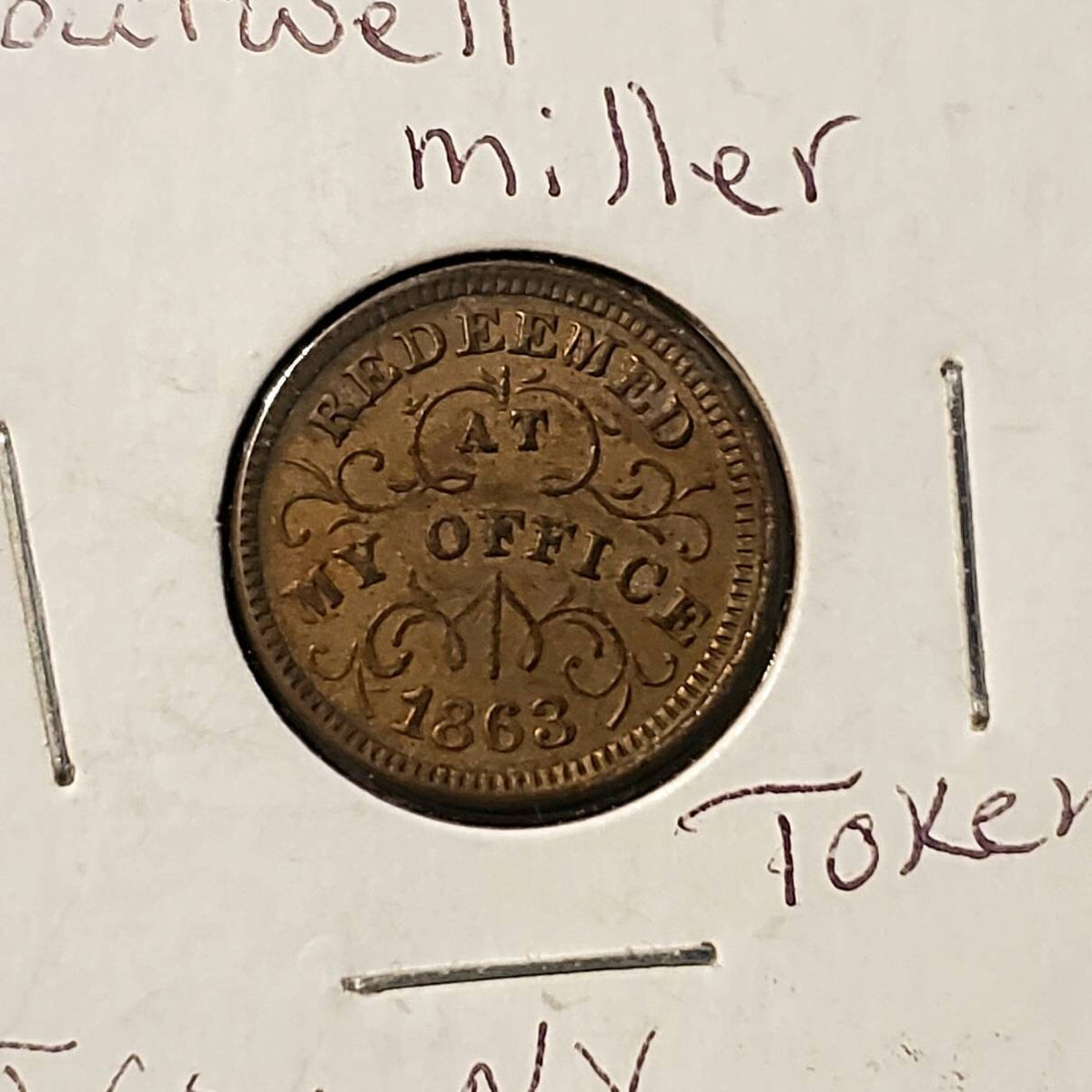 Beautiful higher grade civil war token,  store card troy new york