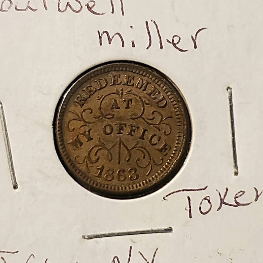 Beautiful higher grade civil war token,  store card troy new york