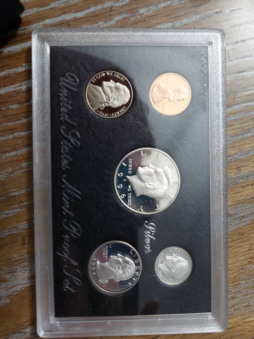 1996 silver proof set black box low mintage 90 percent silver coins