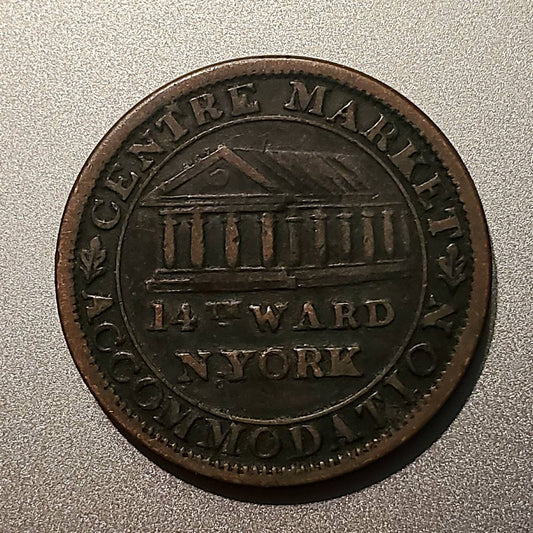 1837 hard times copper token coin midgrade condition, a history lesson on economic depression in the 1800s