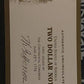 Uncirculated 2 dollar bill holder and coa, lovely percent condition unused 2 dollar bill