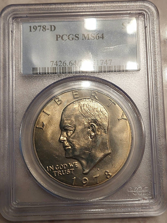 1978d ms64 pcgs Eisenhower dollar graded coin