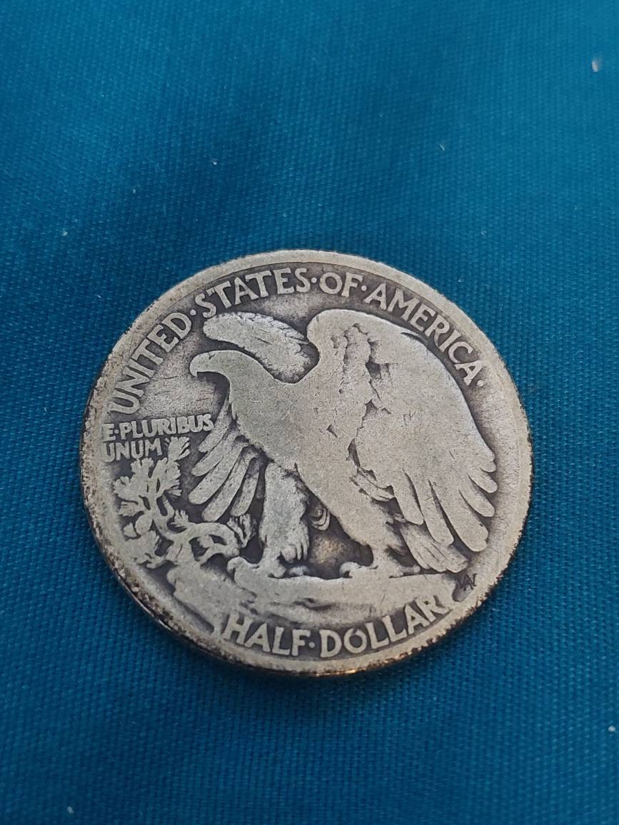 1917 walking liberty silver half dollar, second year, us coin collecting, antique coin 90 percent silver collectible money
