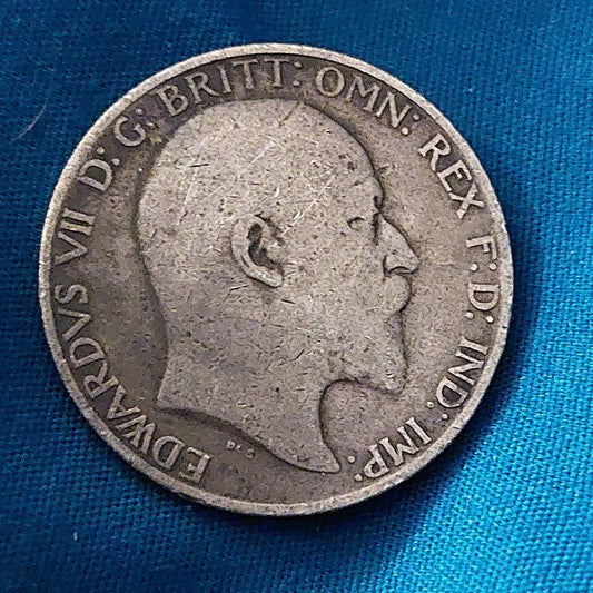 1902 two florins silver UK English coin, silver coins, gifts for him king Edward